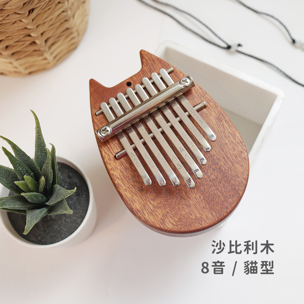 網拍圖_掌上卡林巴_規格_沙比利木8音貓型