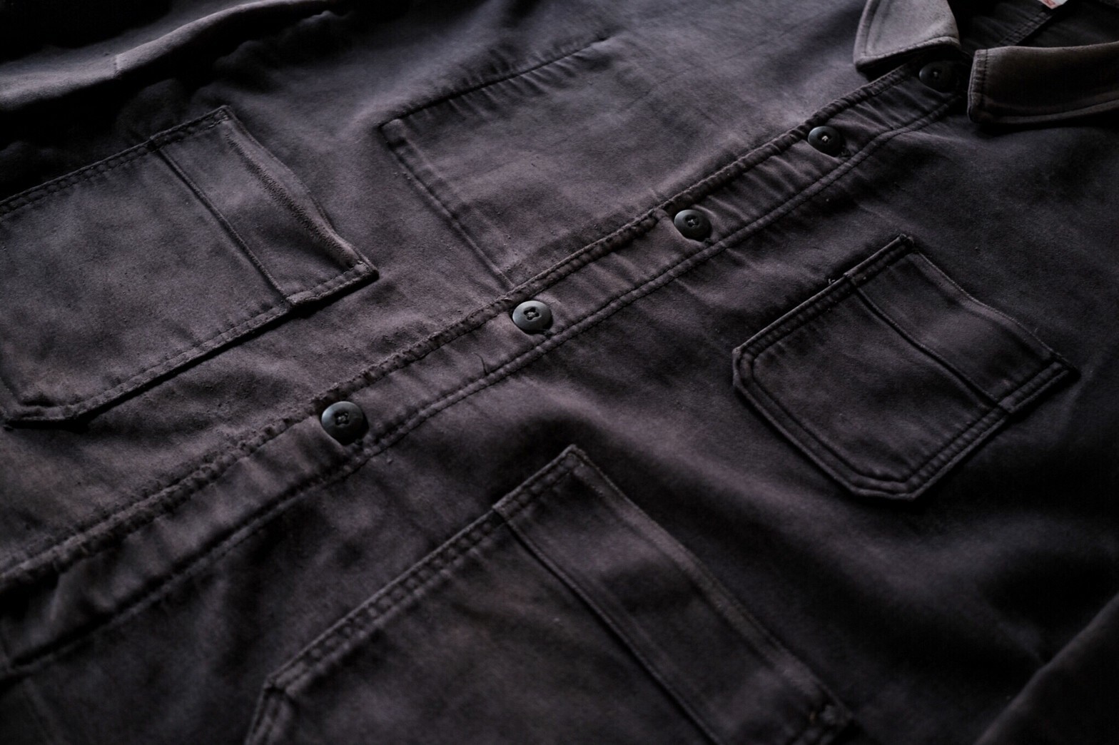 1950 - 1960’s French Black Moleskin Work Jacket / 法國黑色工作外套