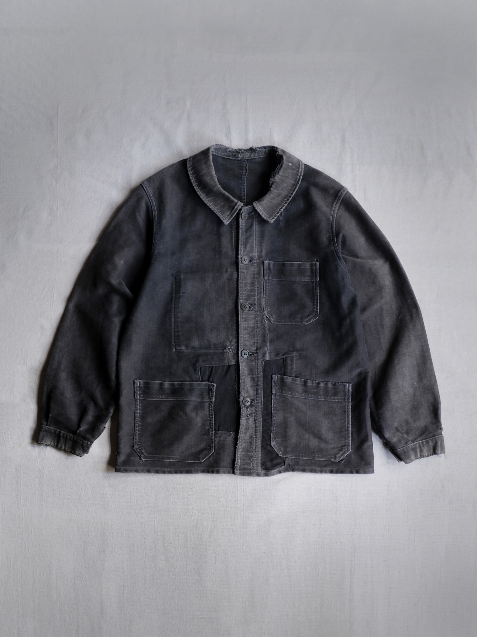 1950's French Black Moleskin Work Jacket / 法國黑色工作外套