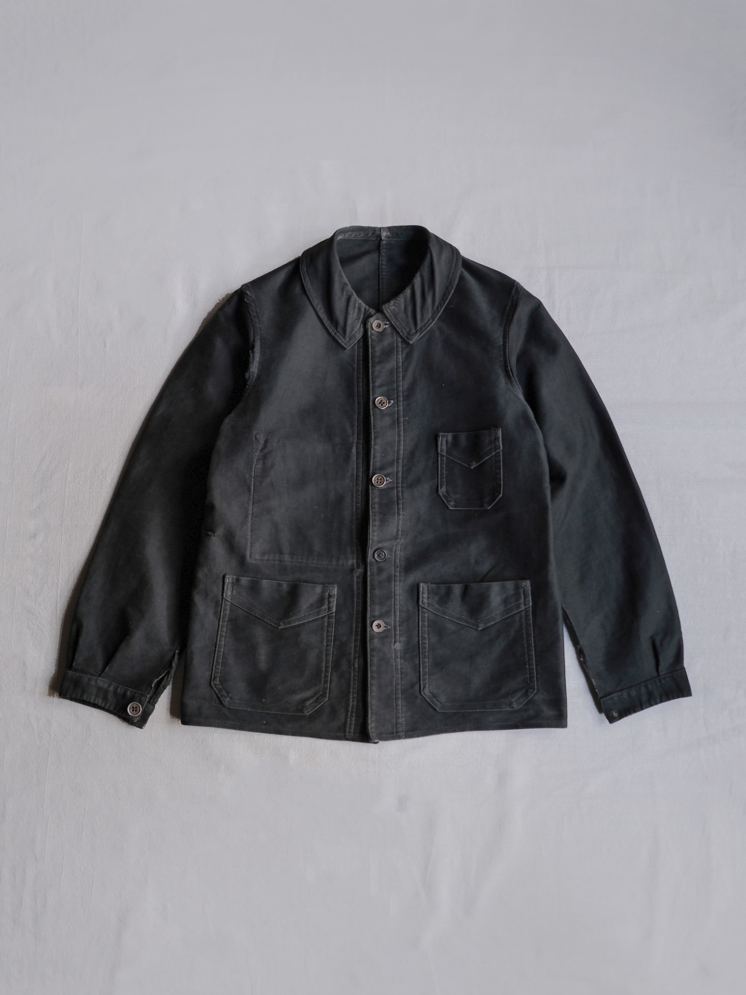 1940’s French Black Moleskin Work Jacket / 法國黑色工作外套