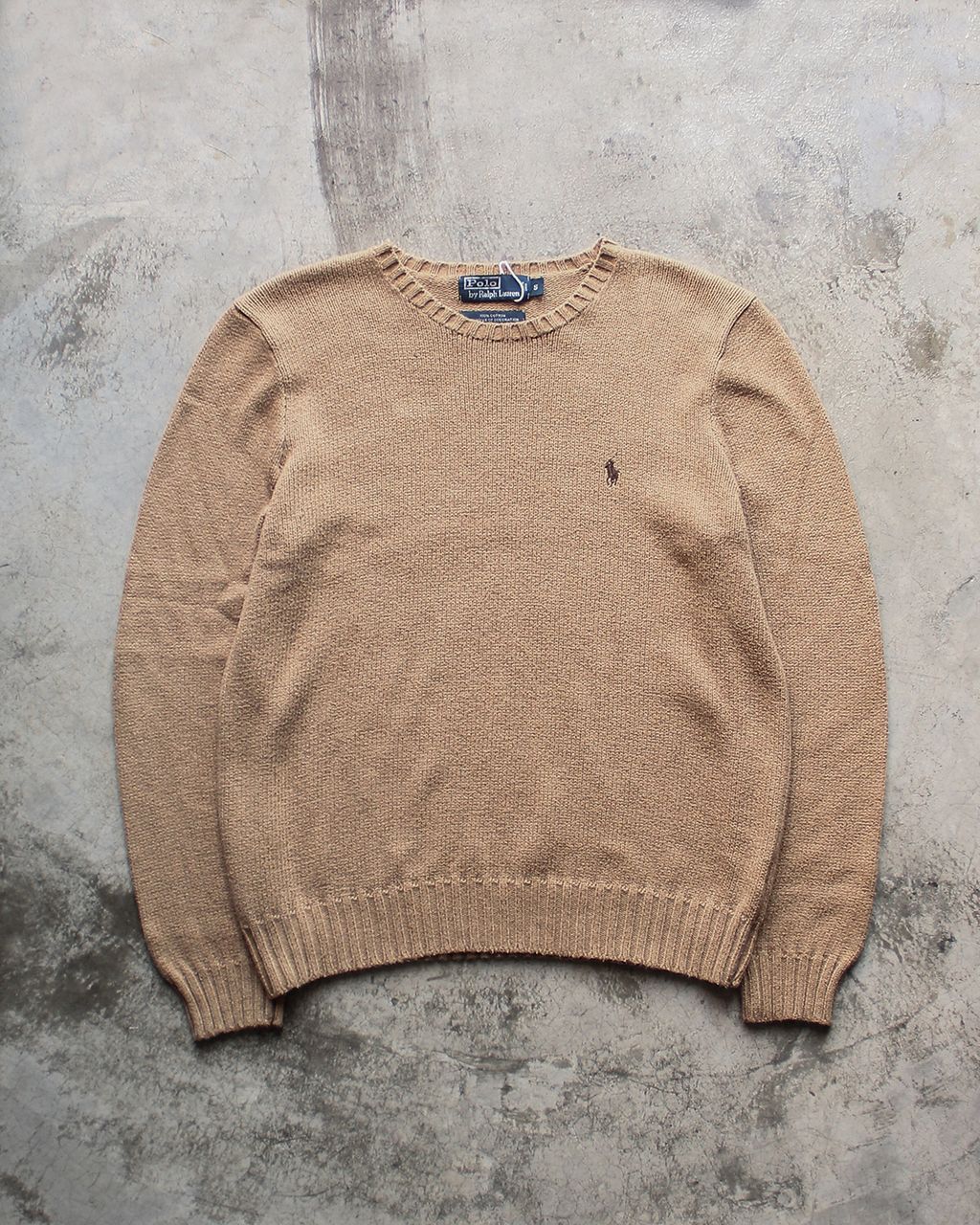 POLO RALPH LAUREN Cotton Knit Sweater / POLO 麥色棉質針織毛衣– 虫