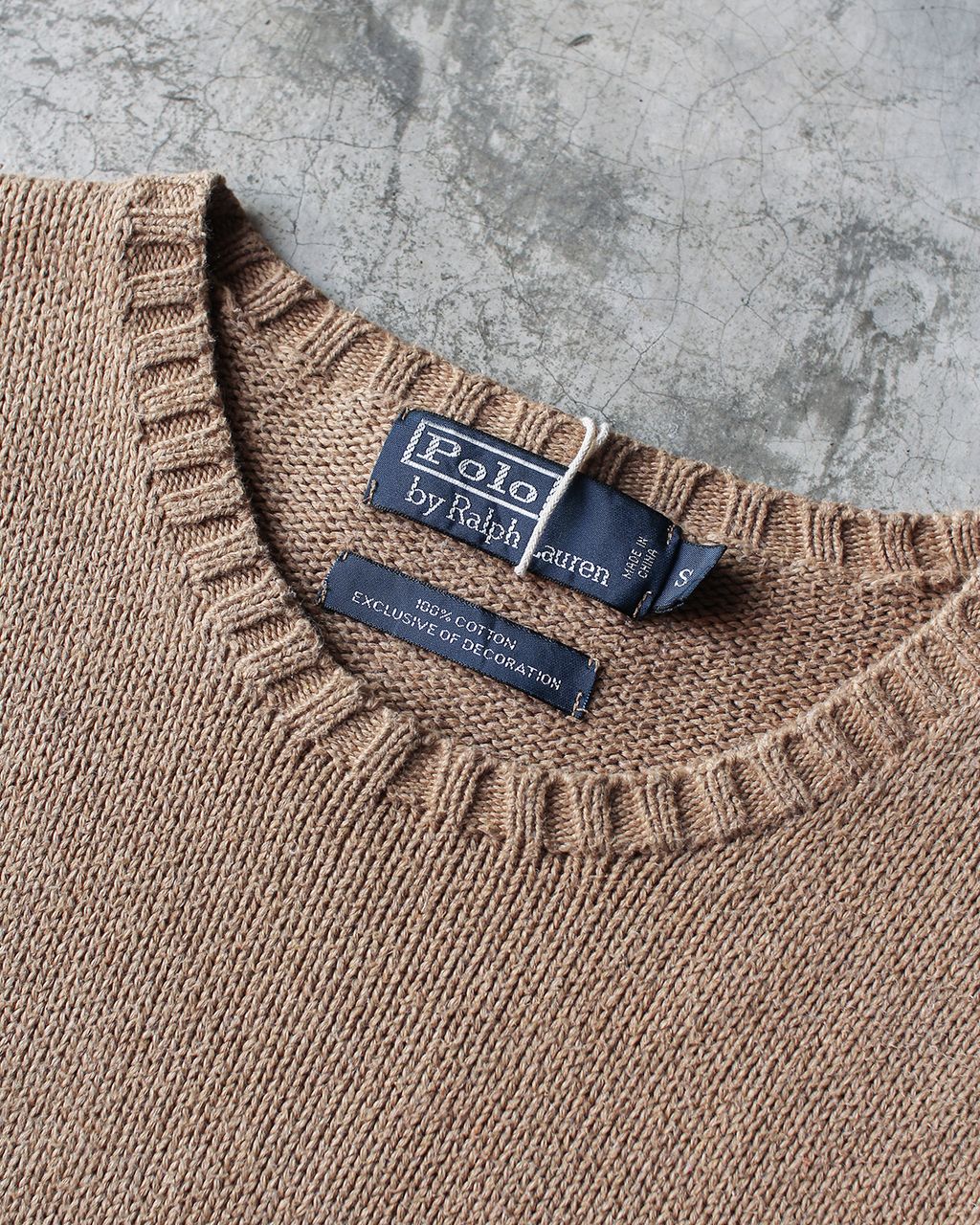 POLO RALPH LAUREN Cotton Knit Sweater / POLO 麥色棉質針織毛衣– 虫