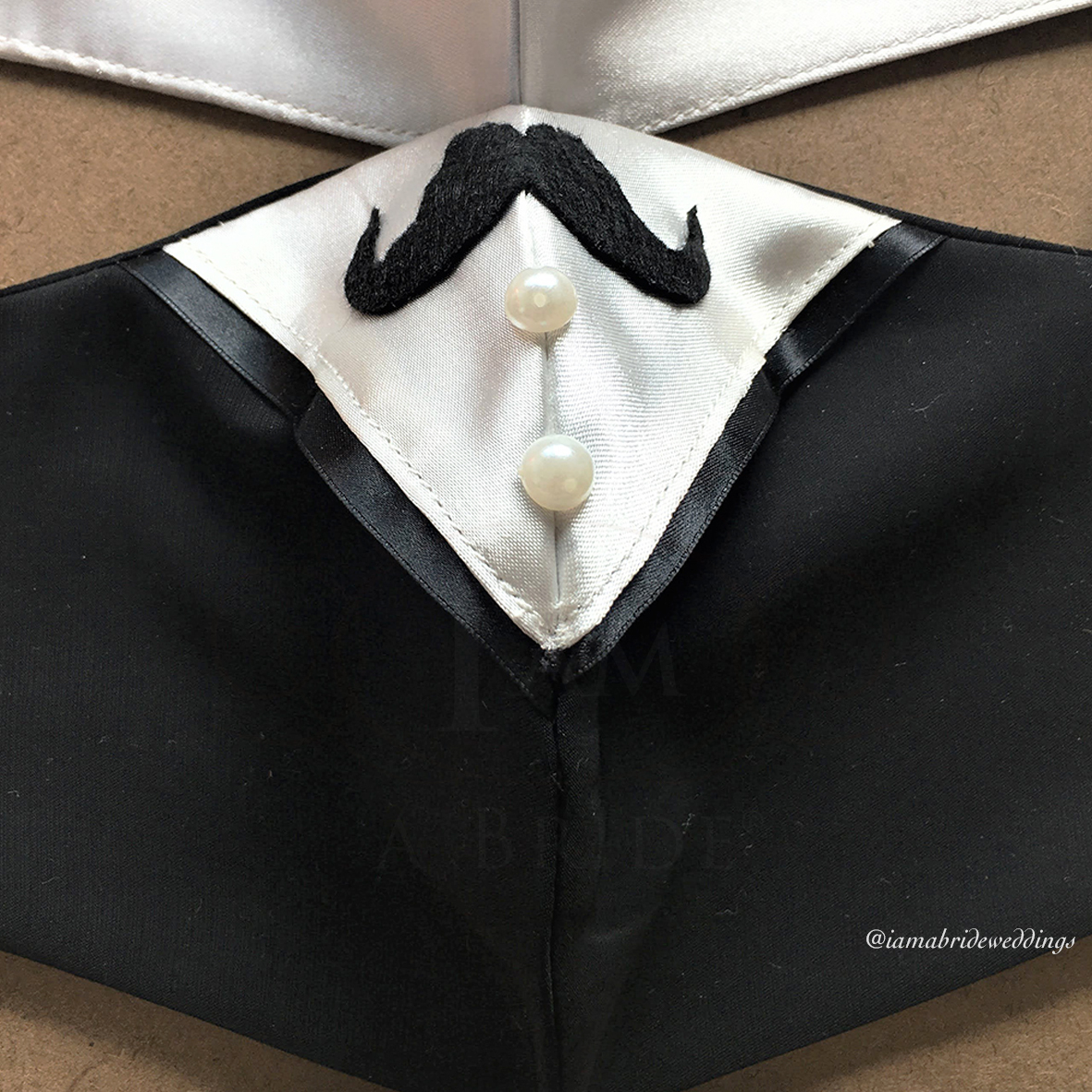 Ribbon Collar Tuxedo Groom Men Face Mask 02.jpg