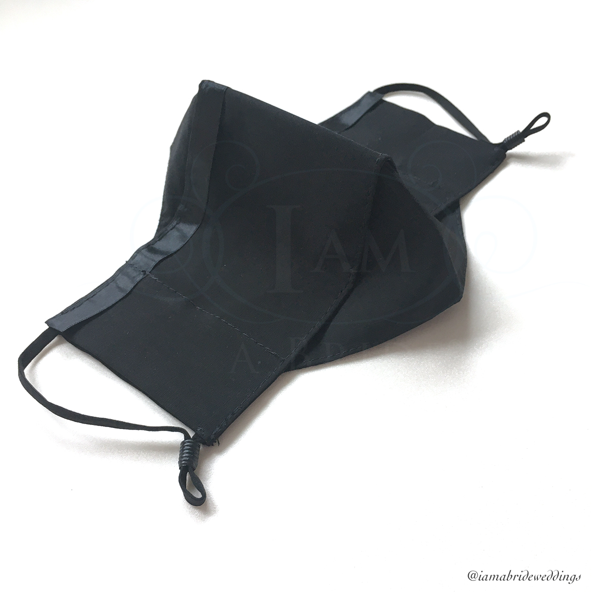 3D Breathable Origami Face Mask - Matte Black Satin Groom Facemask 04.jpg