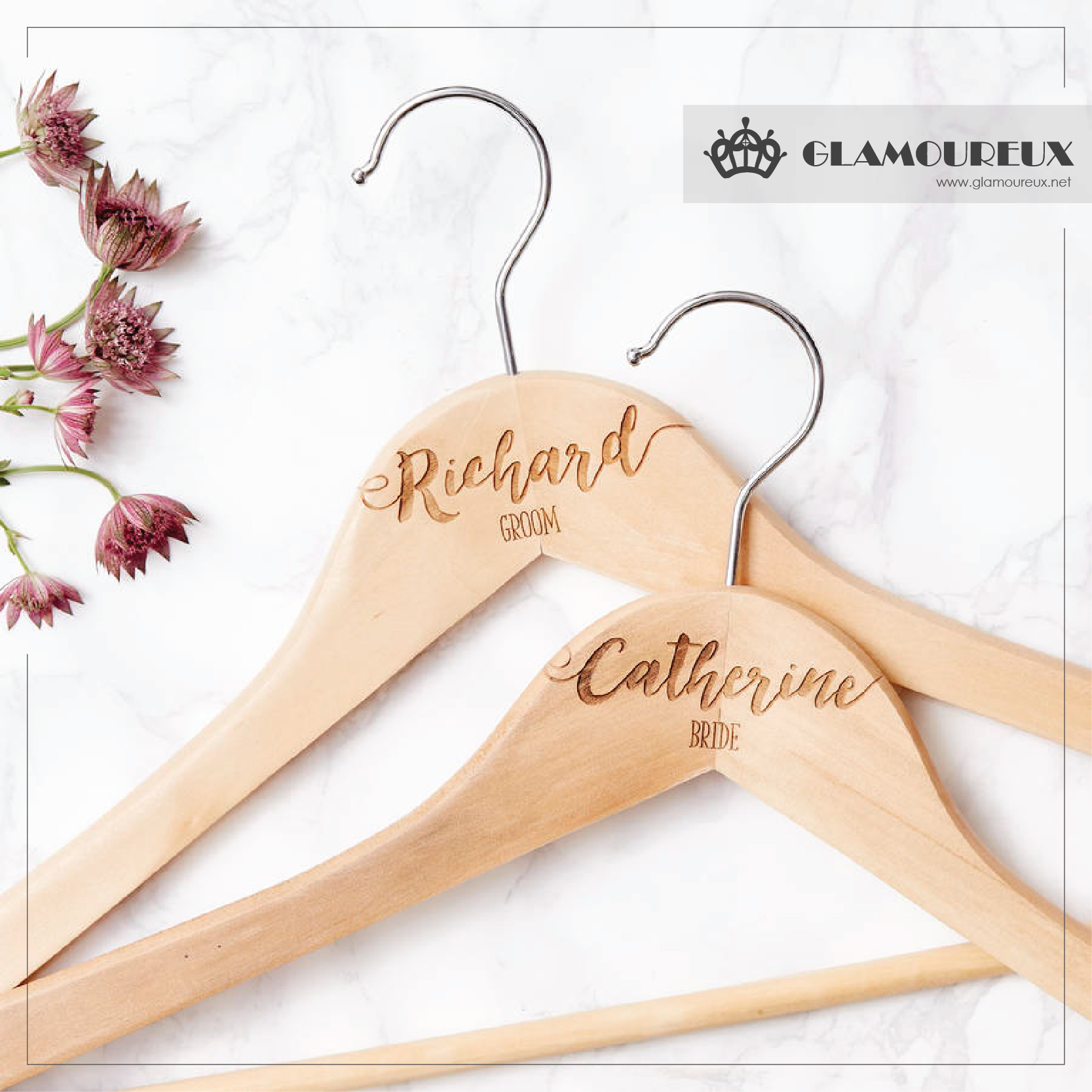 Customized Wedding Hangers 2 In A Set Glamoureux