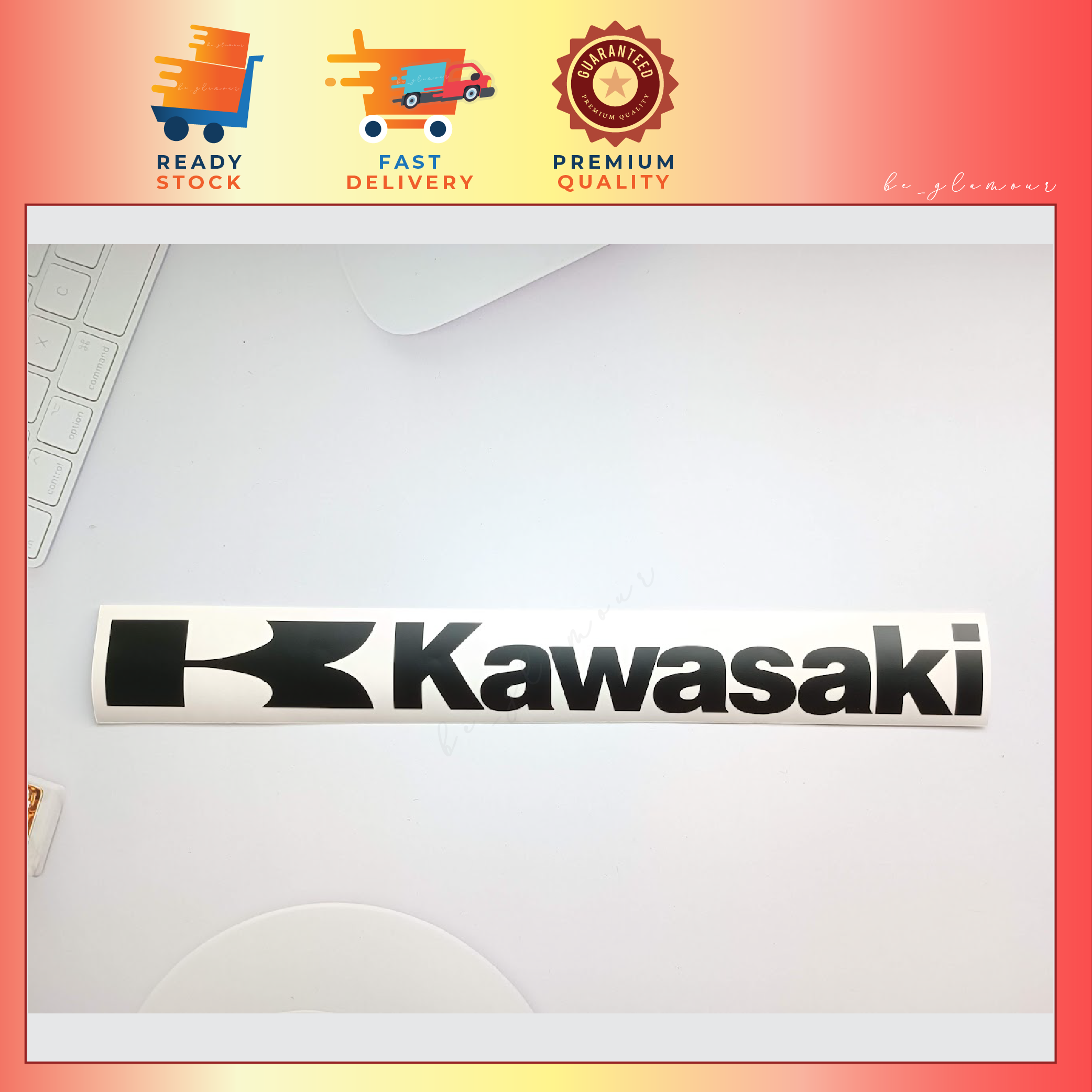 Kawasaki Sticker Reflective Stiker ninja racing motogp motorsport superbike pantulan cahaya
