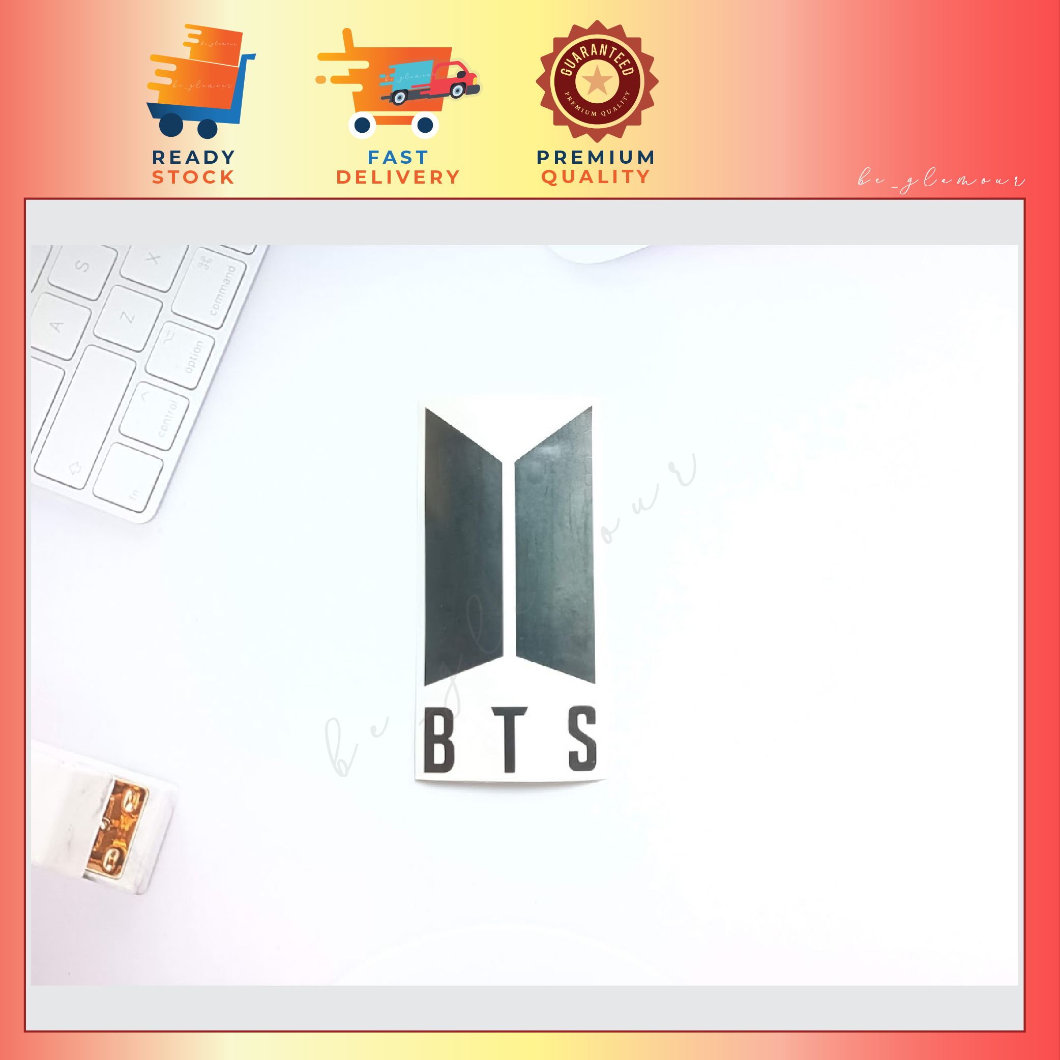 BTS Stickers Stiker BTS KPOP Logo Sticker Kereta Waterproof Car Motor
