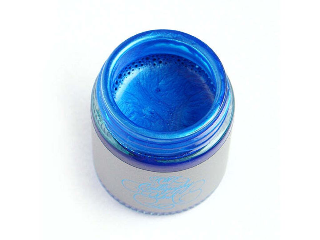 【珍珠藍 沾水筆墨水 25g】KWZ｜金屬色珠光閃粉 書法墨水 - 2