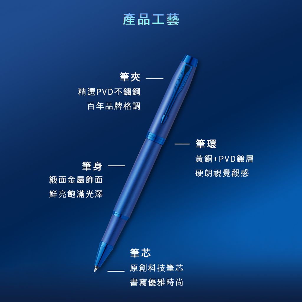 【鋼珠筆｜電光藍】Parker 派克 - IM 金屬系列 - 3