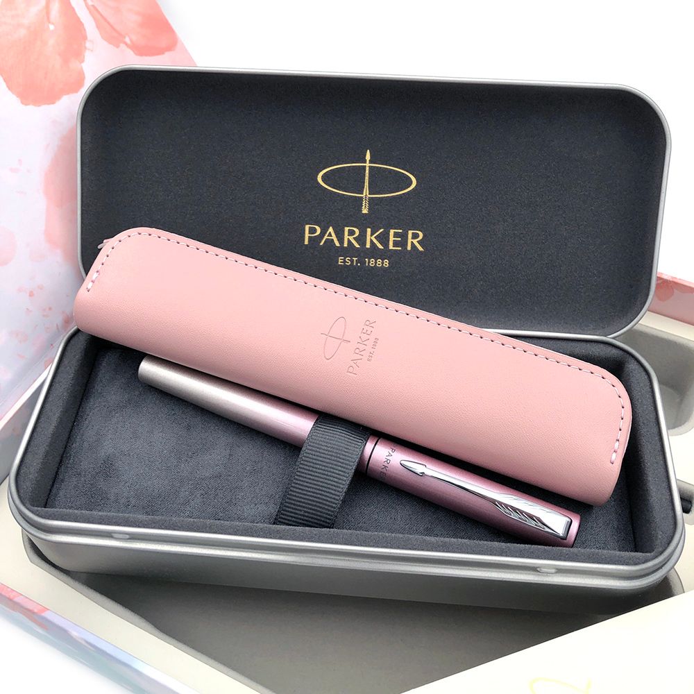 【鋼筆+鋼珠筆｜櫻花粉 皮套禮盒】Parker 派克 - 新威雅 - 2