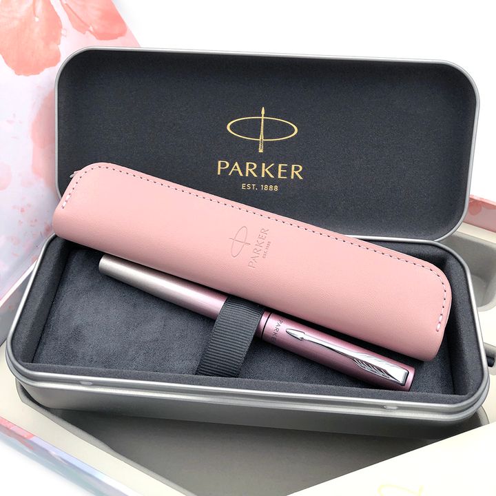【鋼筆+鋼珠筆｜櫻花粉 皮套禮盒】Parker 派克 - 新威雅 - 2