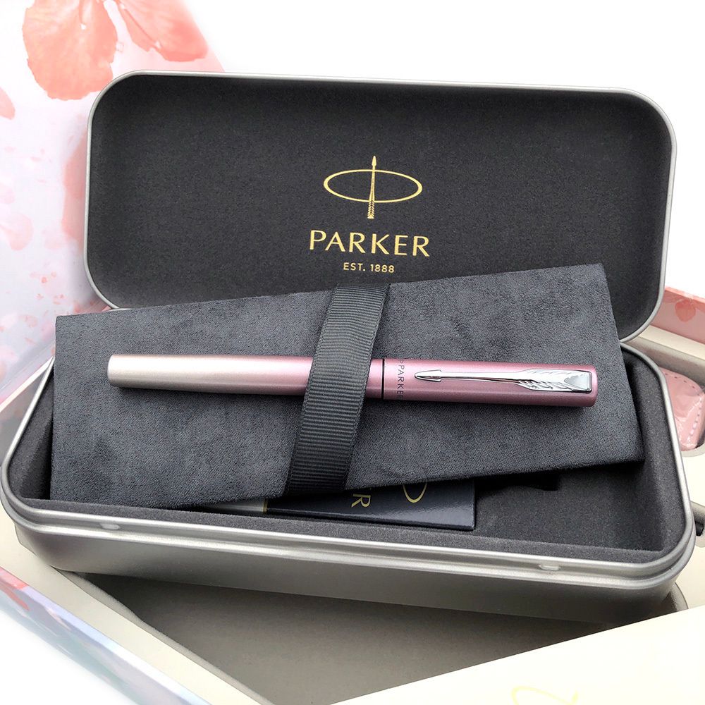【鋼筆+鋼珠筆｜櫻花粉 皮套禮盒】Parker 派克 - 新威雅 - 9