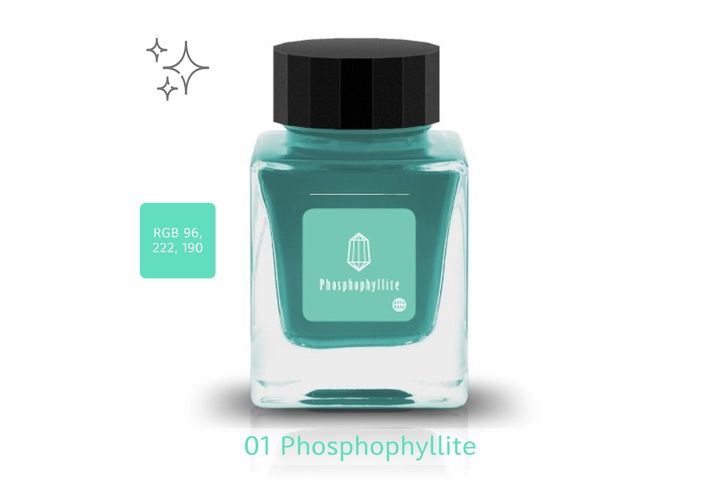 Tono & Lims - 01 磷葉石 Phosphophyllite | Earth Contact 寶石閃粉系列 30ml 鋼筆墨水 Shimmer - 2
