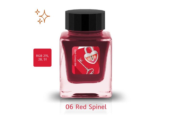 Tono & Lims - 06 紅色尖晶石 Red Spinel | Earth Contact 寶石閃粉系列 30ml 鋼筆墨水 Shimmer - 2