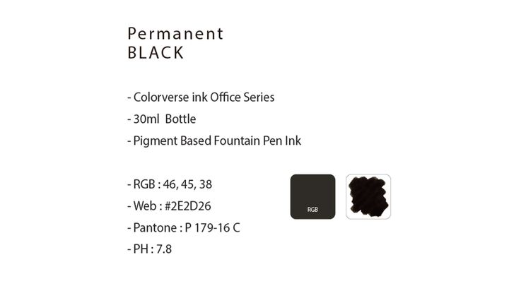【辦公室日用 防水黑 30ml】Colorverse 鋼筆墨水 - 2