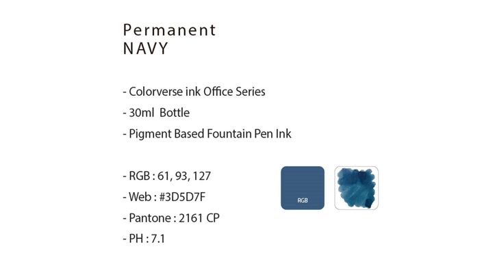【辦公室日用 防水海軍藍 30ml】Colorverse 鋼筆墨水 - 2