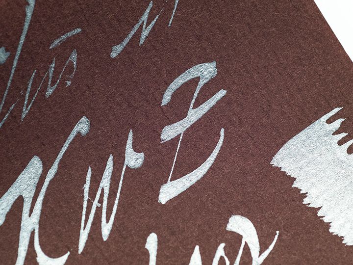 【銀 沾水筆墨水 25g】KWZ｜金屬色珠光閃粉 書法墨水 - 2