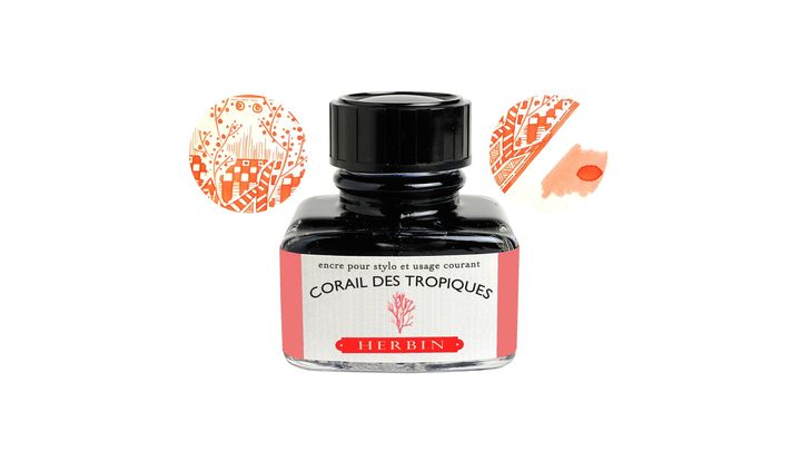 Herbin - 熱帶珊瑚紅 30ml 鋼筆墨水 珍珠彩墨