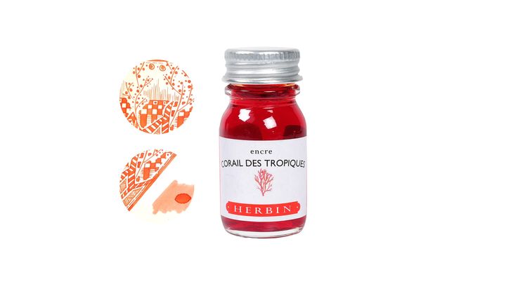 Herbin - 熱帶珊瑚紅 10ml 鋼筆墨水 珍珠彩墨