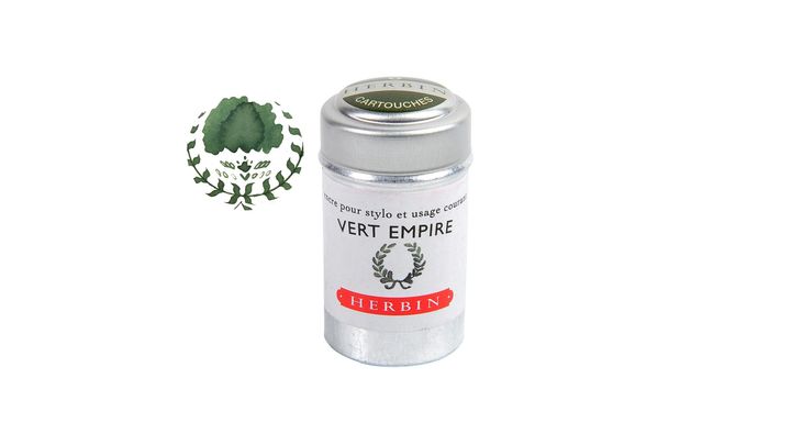 Herbin - 帝王綠 鋁罐裝 歐規卡水六入 鋼筆墨水 珍珠彩墨