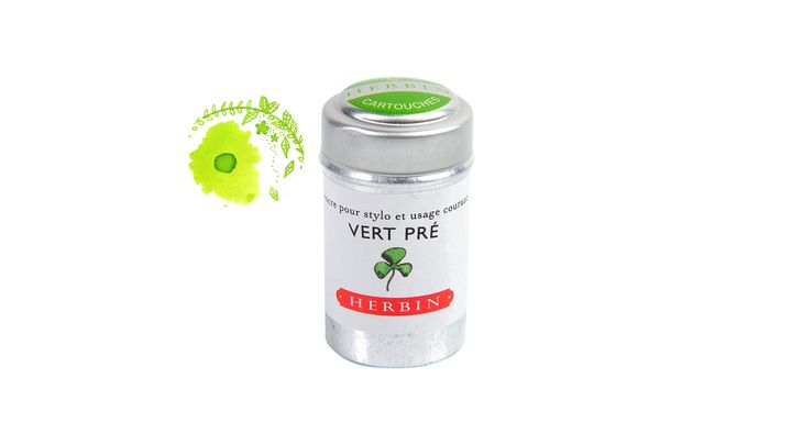 Herbin - 草原綠 鋁罐裝 歐規卡水六入 鋼筆墨水 珍珠彩墨