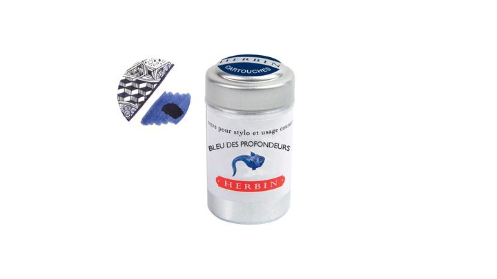 Herbin - 深淵藍 鋁罐裝 歐規卡水六入 鋼筆墨水 珍珠彩墨