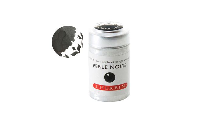 Herbin - 珍珠黑 鋁罐裝 歐規卡水六入 鋼筆墨水 珍珠彩墨