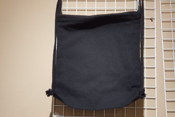 賈絲訂製 - Black Blank Drawstring Bag 棉繩後背黑色空白束口袋 | 手繪創作包