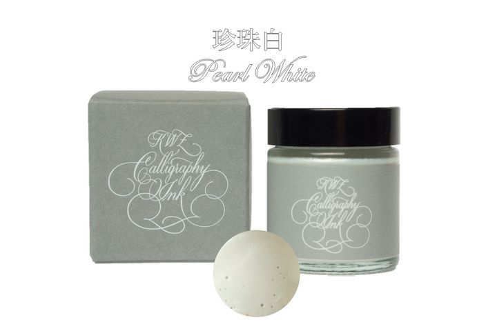 【珍珠白 沾水筆墨水 25g】KWZ｜金屬色珠光閃粉 書法墨水