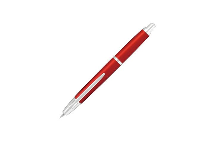 百樂 - 18k 紅色 髮絲紋二十色限定款 無蓋按壓式鋼筆 Limited Capless