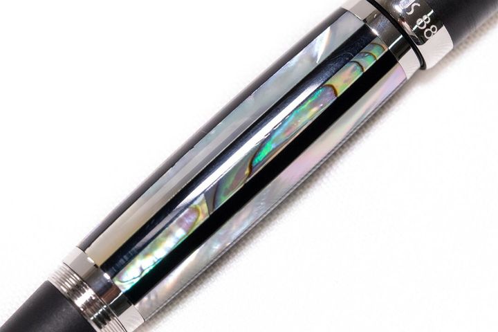 OPUS 88 - Shell Striped Mother-of-Pearl Fountain Pen Dual-Use (Suction Card) - 2