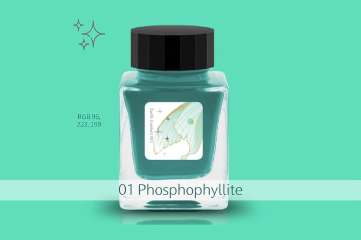 Tono & Lims - 01 磷葉石 Phosphophyllite | Earth Contact 寶石閃粉系列 30ml 鋼筆墨水 Shimmer