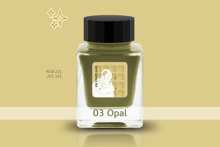 Tono & Lims - 03 蛋白石 Opal | Earth Contact 寶石閃粉系列 30ml 鋼筆墨水 Shimmer
