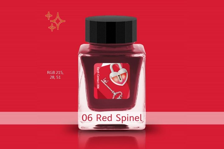Tono & Lims - 06 紅色尖晶石 Red Spinel | Earth Contact 寶石閃粉系列 30ml 鋼筆墨水 Shimmer