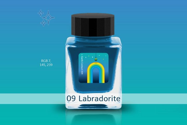Tono & Lims - 09 拉長石 Labradorite | Earth Contact 寶石閃粉系列 30ml 鋼筆墨水 Shimmer