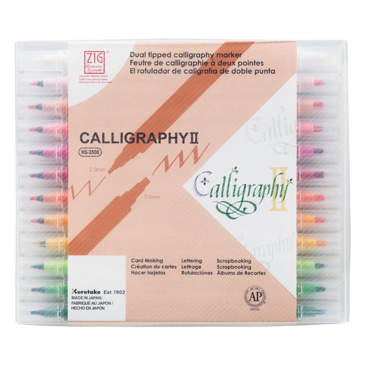吳竹 - 2-3.5mm 雙平頭麥克筆單枝 24色套組 Memory Calligraphy 2 Set