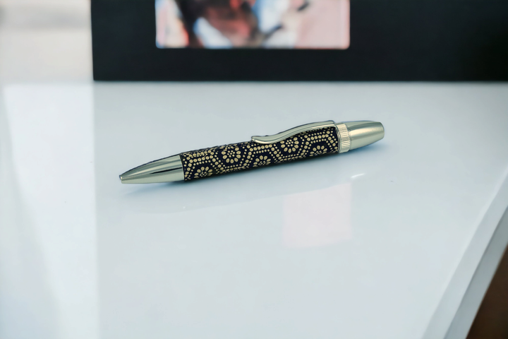 Penmode 三上工房 - 珍珠魚皮 鹿皮 旋轉式原子筆 - 2