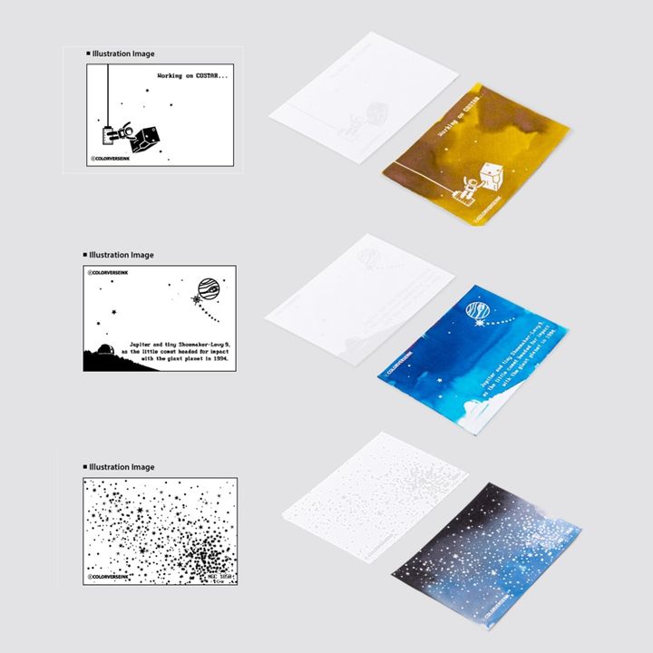 【色彩小宇宙白墨著色卡 哈伯主題 A尺寸】Colorverse - Colorspace size A Hubble 45 Sheets Swatch - 2
