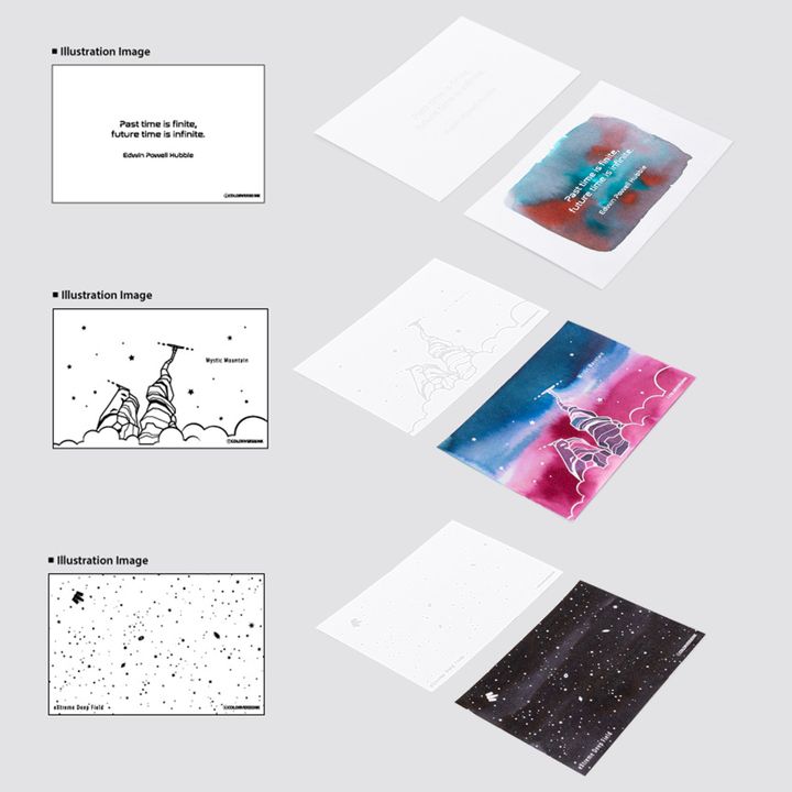 【色彩小宇宙白墨著色卡 哈伯主題 B尺寸】Colorverse - Colorspace size B Hubble 45 Sheets Swatch - 2