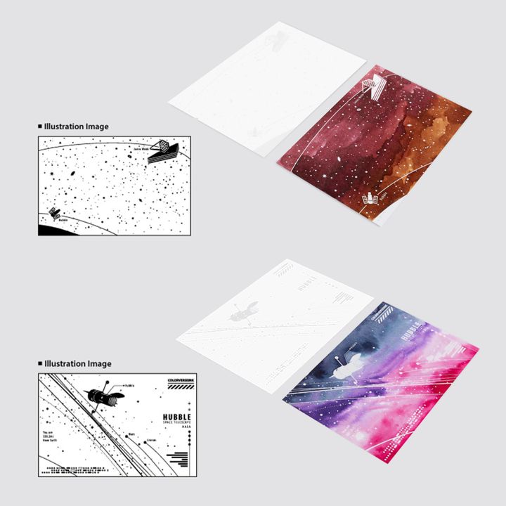 【色彩小宇宙白墨著色卡 哈伯主題 C尺寸】Colorverse - Colorspace size C Hubble 30 Sheets Swatch - 2