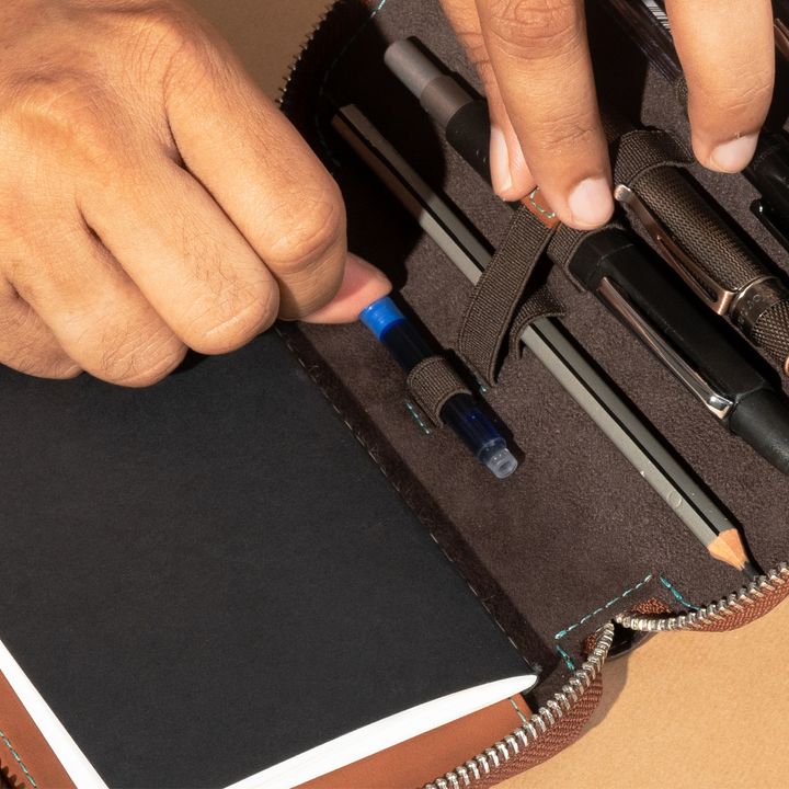Endless - 5-Pack Brown Companion Series Adjustable Premium Leather Pencil Case - 2