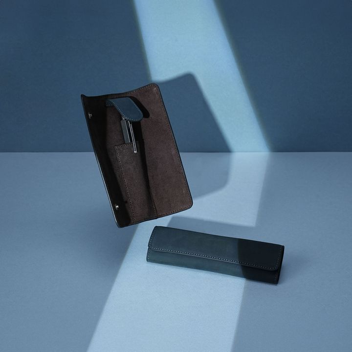 Endless - Single entry blue companion series adjustable top quality leather pencil case
