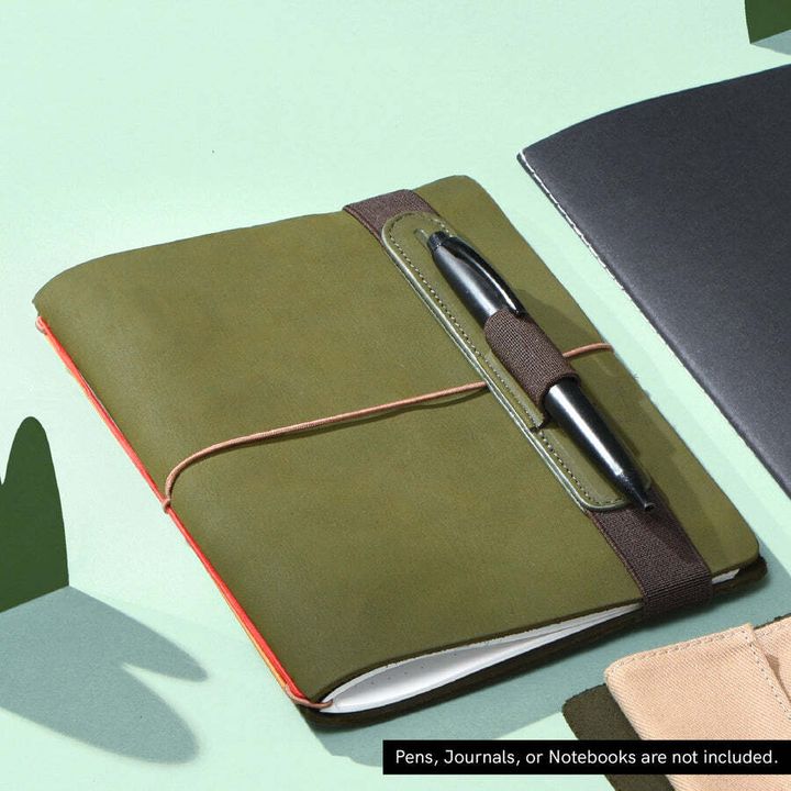 Endless - Green Premium Genuine Leather Pen Holder with Strap - 2