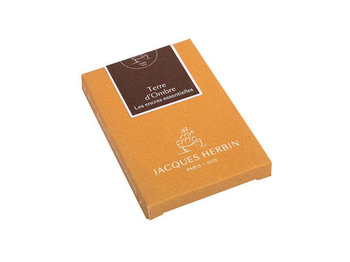 Jacques Herbin - 大地棕 歐規長卡水 七支裝 每支1.35ml 鋼筆墨水