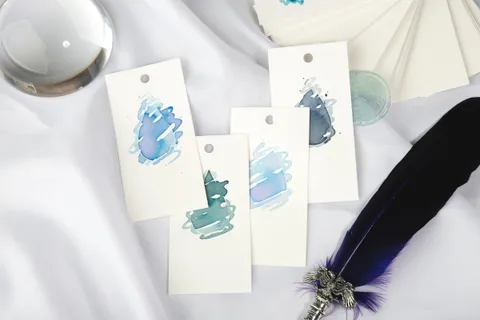 Wearingeul - 50張 水滴 白墨印象紙色卡 單字卡 鐵環裝