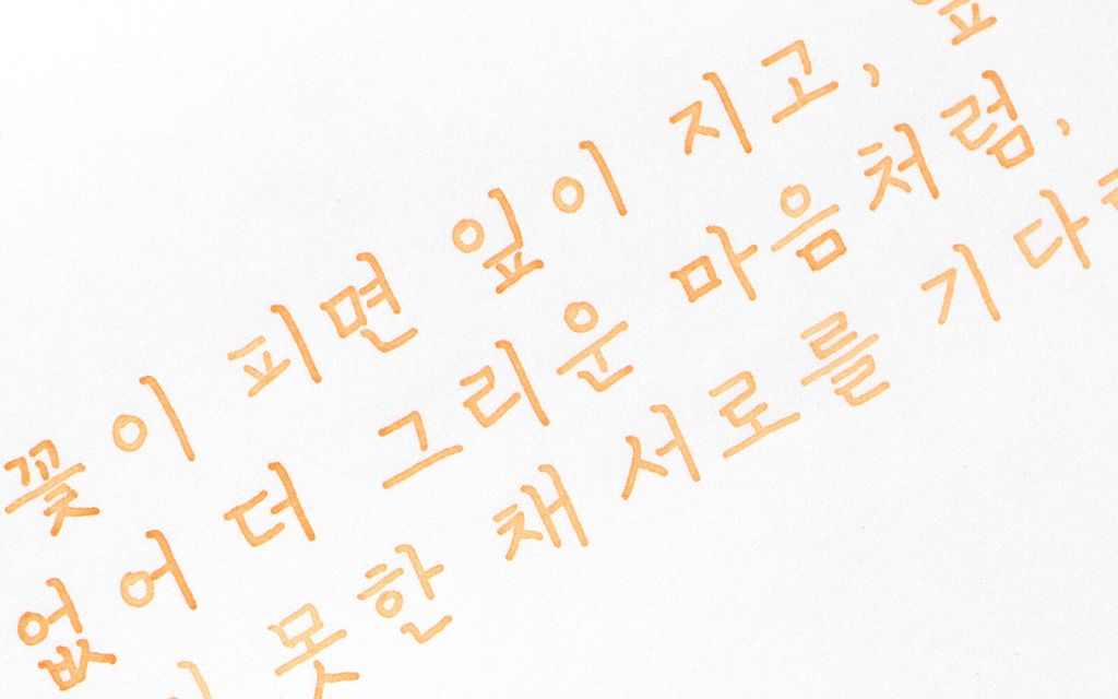 Colorverse No.71 Jeju Surprise Lily 濟州相思花 Ink Handwriting Sample & Calligraphy