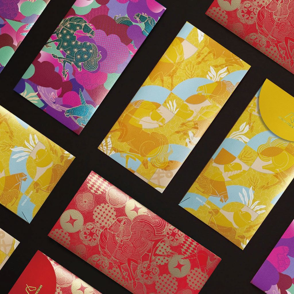 SPARK DESiGN 2026 Year of the Horse Red Envelopes 晟道設計 光之馬紅包袋 三色藝術情境圖