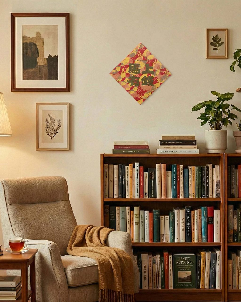 SPARK DESiGN 2026 CNY Decoration Living Room Wall 晟道設計 變色春聯 居家客廳掛飾 情境圖