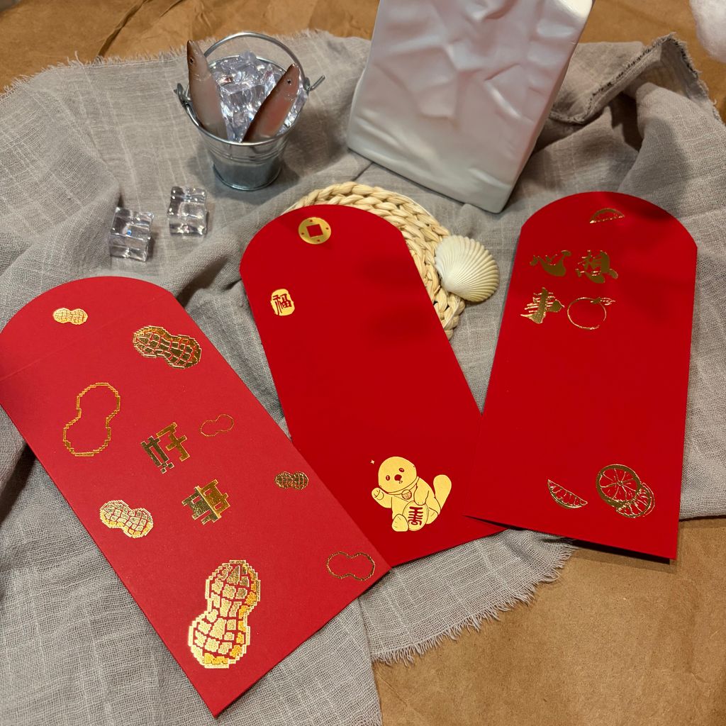 Speechless Otter 傻眼瀨 新年紅包袋 純燙金款三入展示 Gold Foil Set