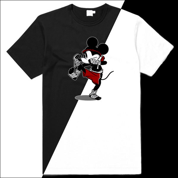 Black/White] Muay Thai Mickey T-Shirt 